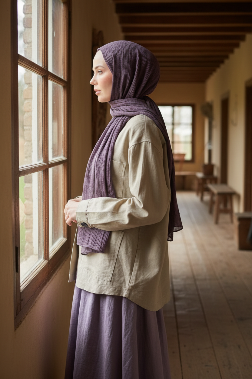 Lavanta müslin şal   mobil slider