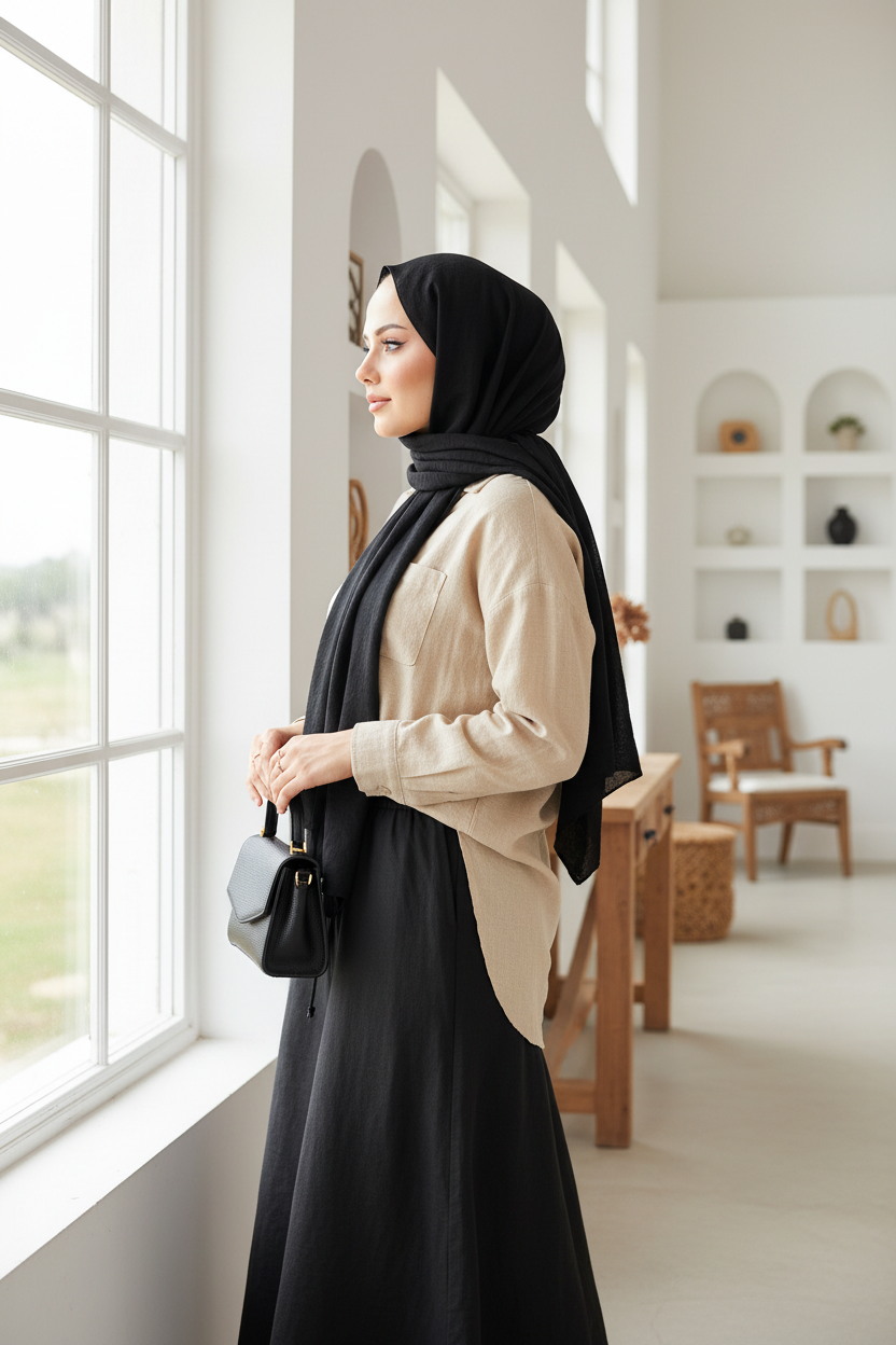 Siyah şal farmhouse pencere profil